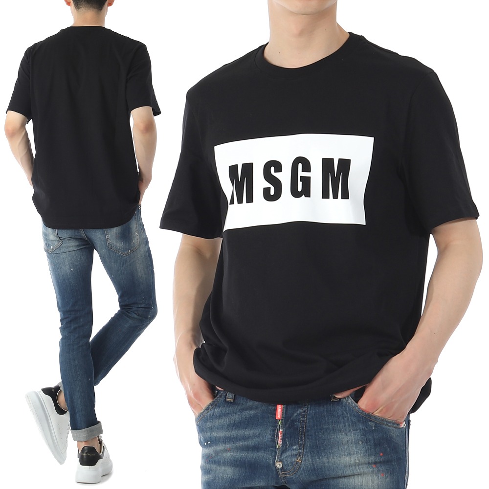MSGM 박스 로고 반팔 티셔츠 2000MM520 99톰브라운,몽클레어