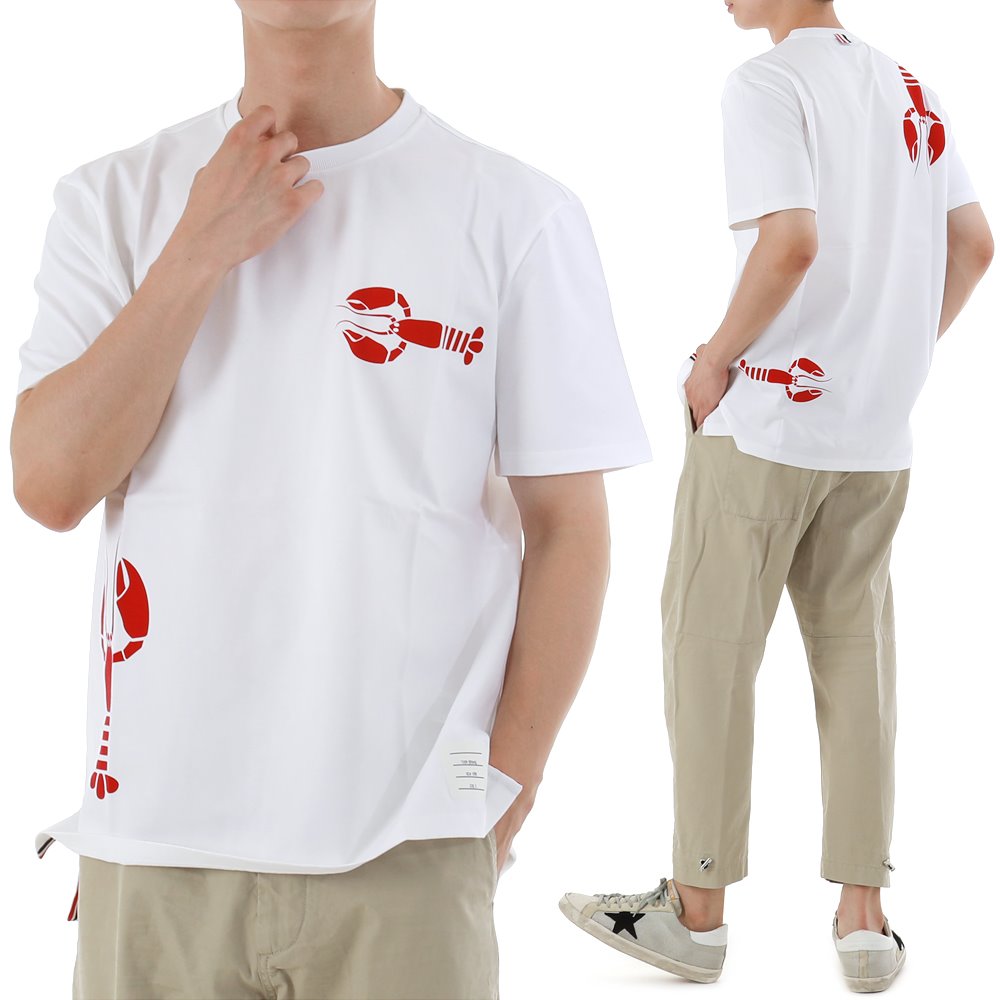 22FW 톰브라운 랍스터 아이콘 반팔 티셔츠 MJS187A 100톰브라운,몽클레어