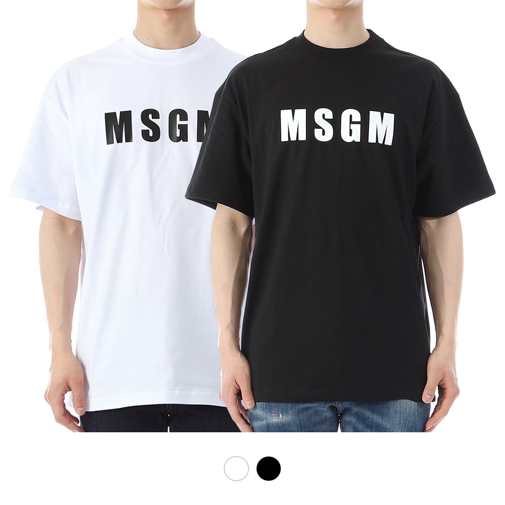 MSGM 로고 오버핏 반팔 티셔츠 2종 3440MM163 237002톰브라운,몽클레어