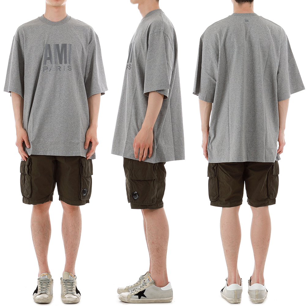 아미 로고 오버핏 반팔 티셔츠 E22UTS003 055