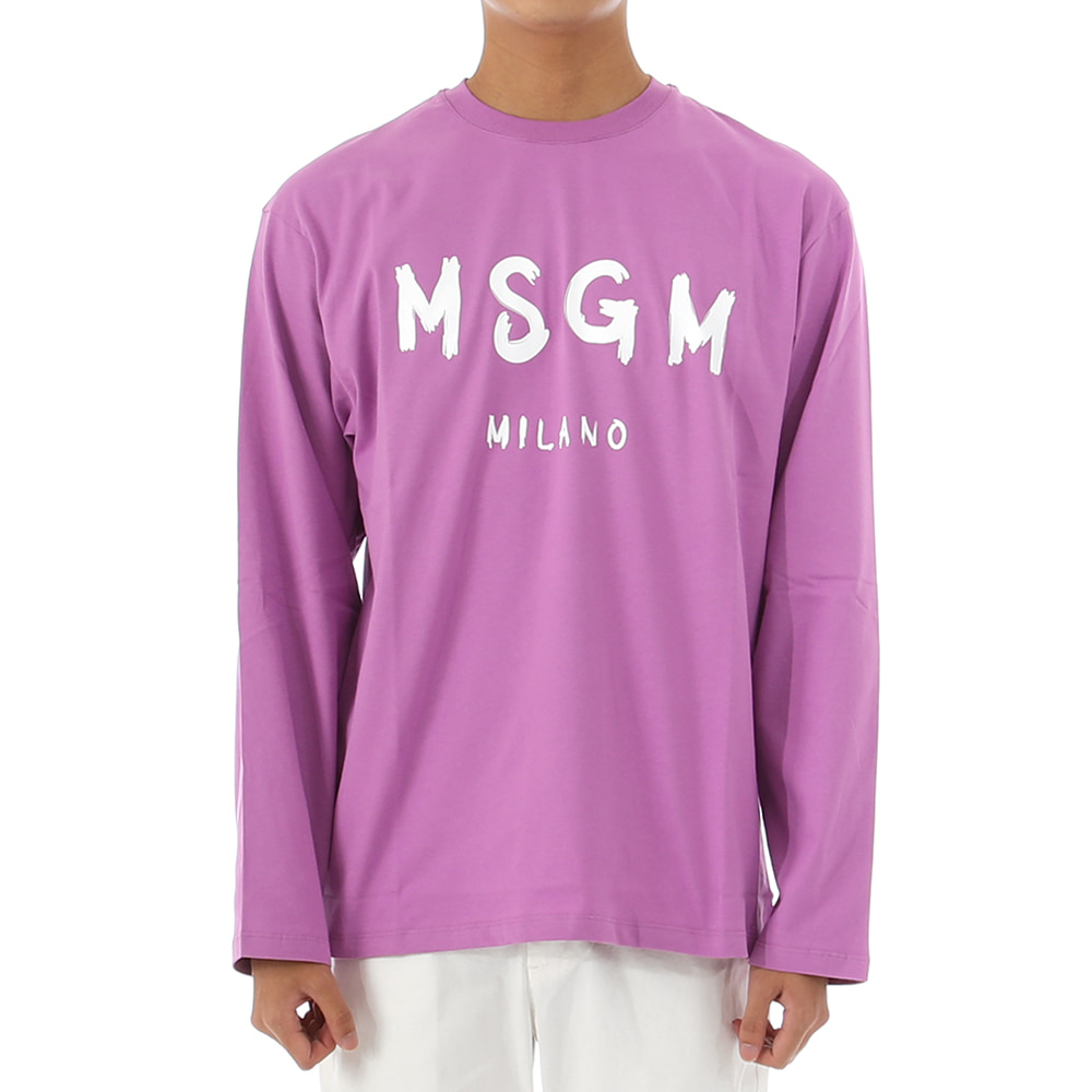 MSGM 브러시드 로고 티셔츠 3340MM511 72