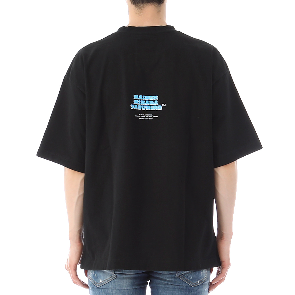 23SS 미하라야스히로 로고 그래픽 프린팅 오버핏 반팔 티셔츠 A10TS701 BLACK