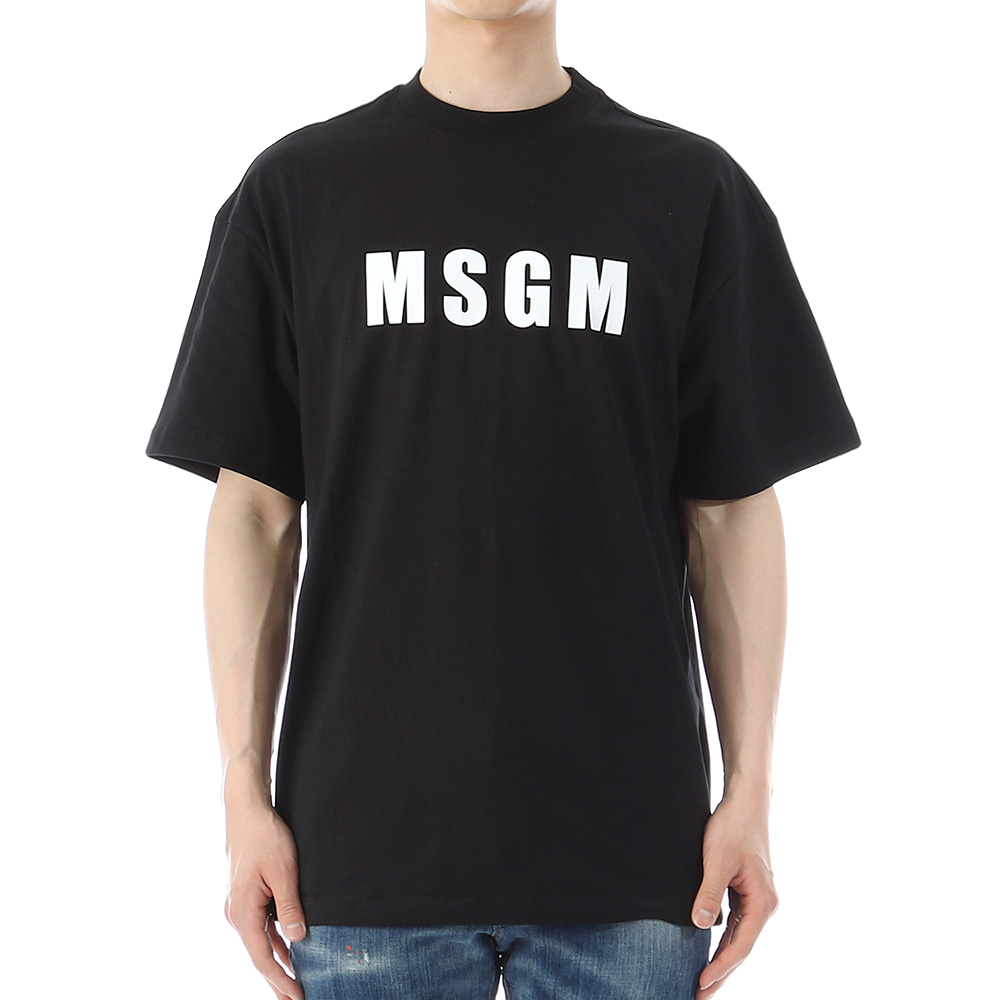 23SS MSGM 로고 오버핏 반팔 티셔츠 3440MM163 99