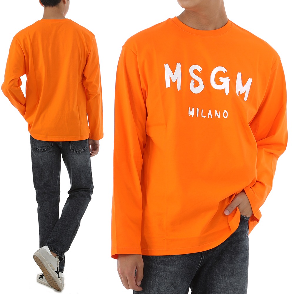 MSGM 브러시드 로고 티셔츠 3340MM511 10