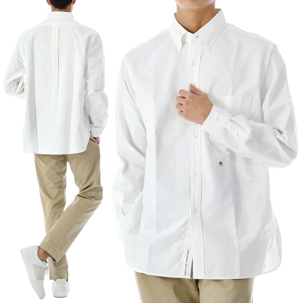 23SS 나나미카 로고 자수 버튼 다운 윈드 셔츠 SUGS302E WHITE
